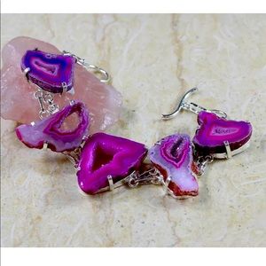 Pink/Purple Window Druzy .925” Sterling